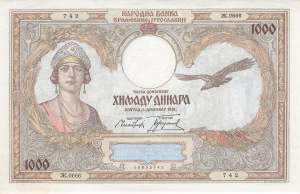 Jugoslawien p.29 1000 Dinara 1931